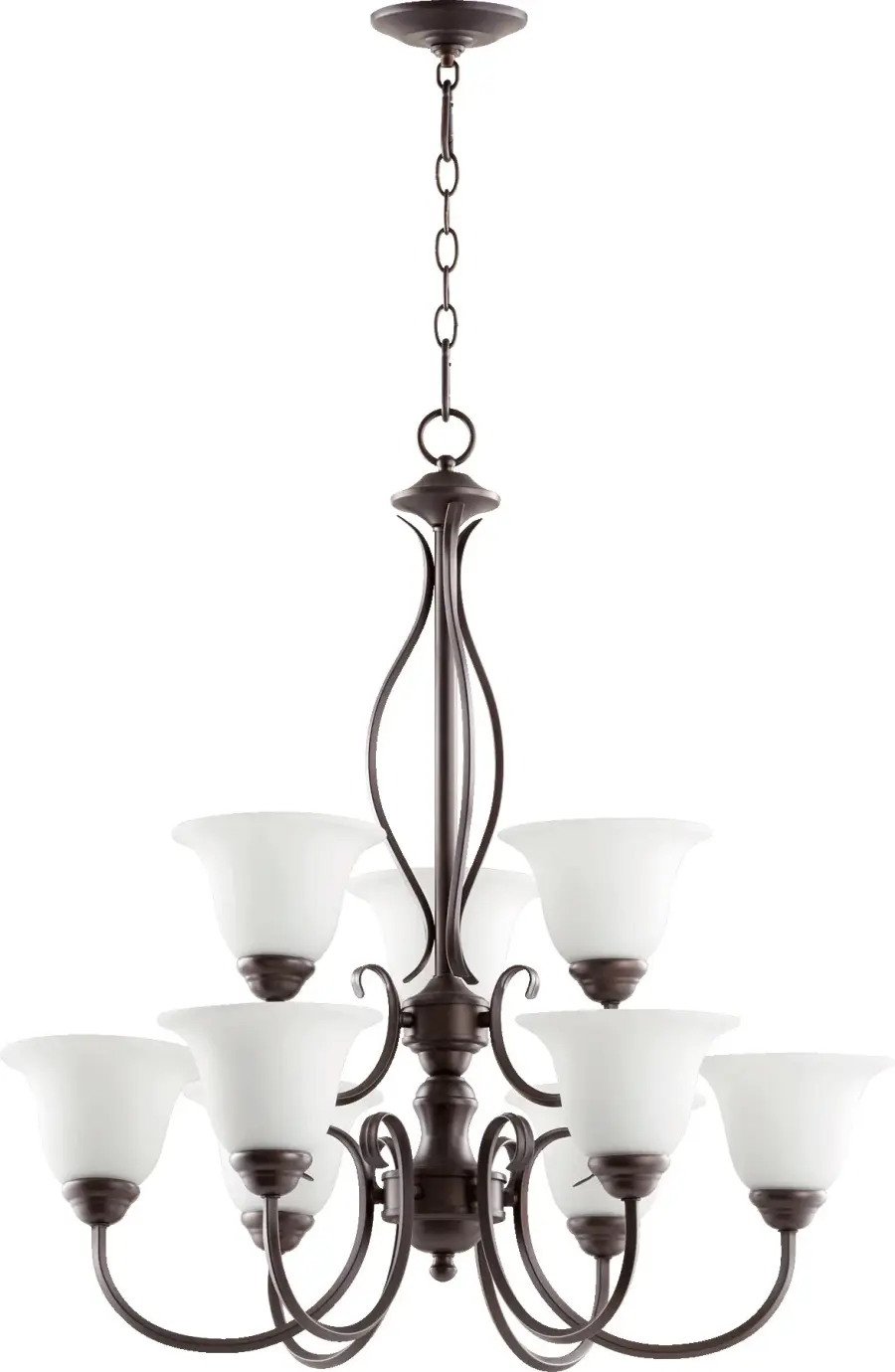 Spencer 9-Light Chandelier in Oiled Bronze