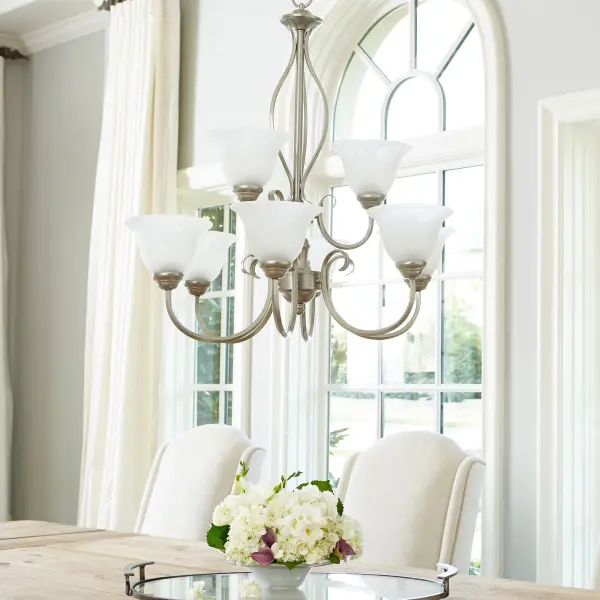 Spencer 9-Light Transitional Chandelier in Classic Nickel - Image 2
