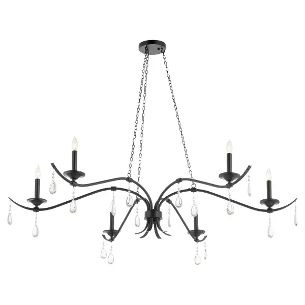 Elegant Transitional Chandelier with Crystal Accents - Image 2