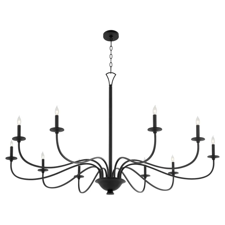 Maryse 10-Light Chandelier in Matte Black - Image 1