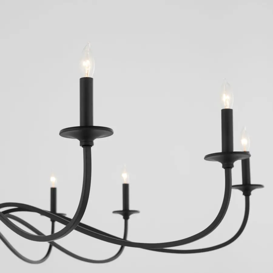 Maryse 10-Light Chandelier in Matte Black - Image 2