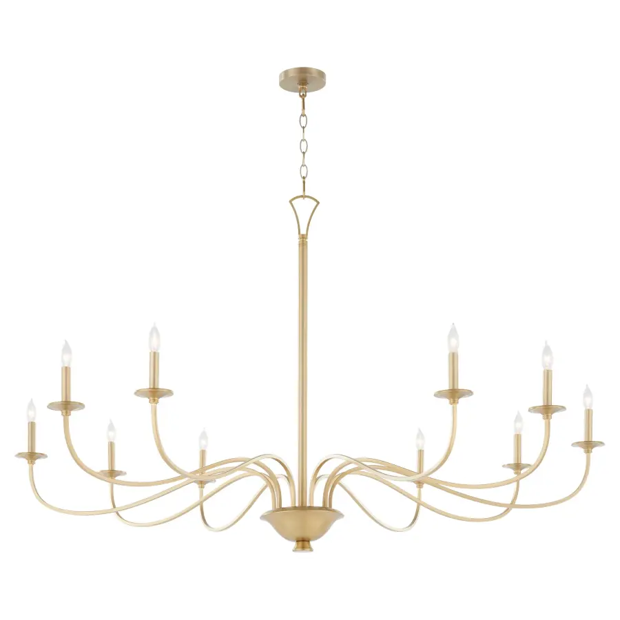 Maryse 10-Light Chandelier in Aged Brass - Image 1