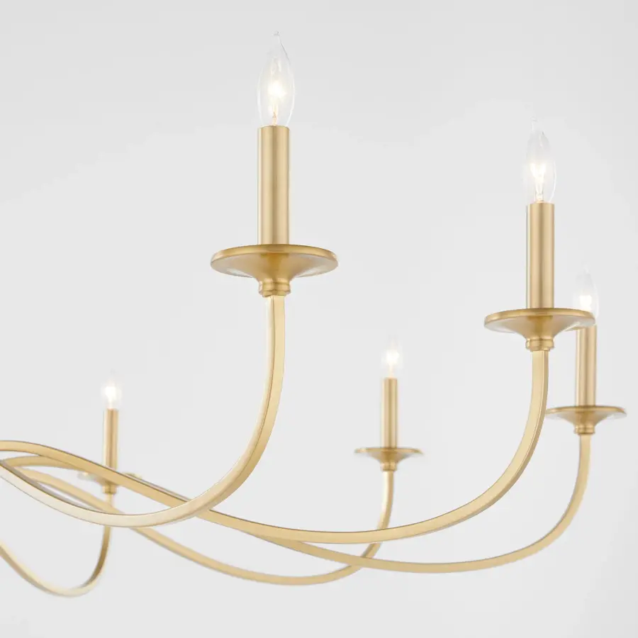 Maryse 10-Light Chandelier in Aged Brass - Image 3