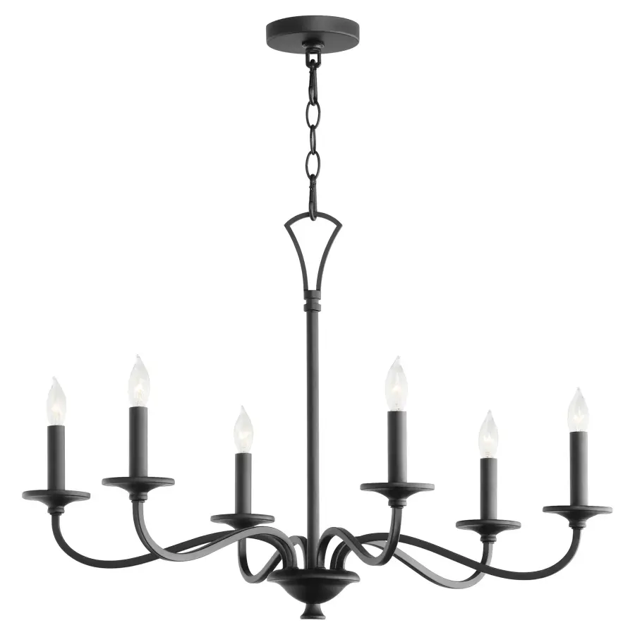 Maryse 6-Light Chandelier in Matte Black - Image 2