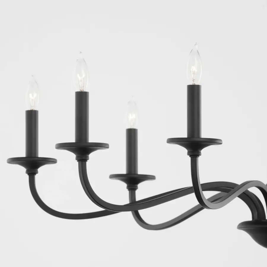 Maryse 9-Light Chandelier in Matte Black - Image 2