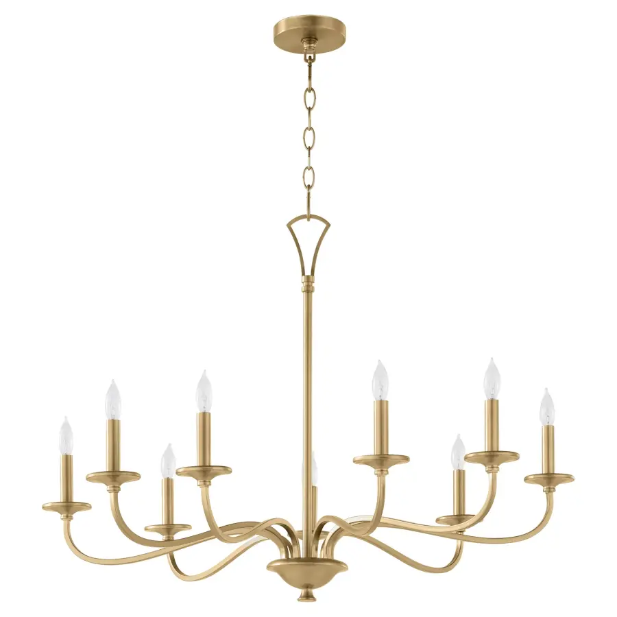 Maryse 9-Light Chandelier in Aged Brass - Image 1