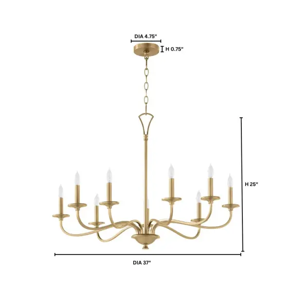 Maryse 9-Light Chandelier in Aged Brass - Image 5
