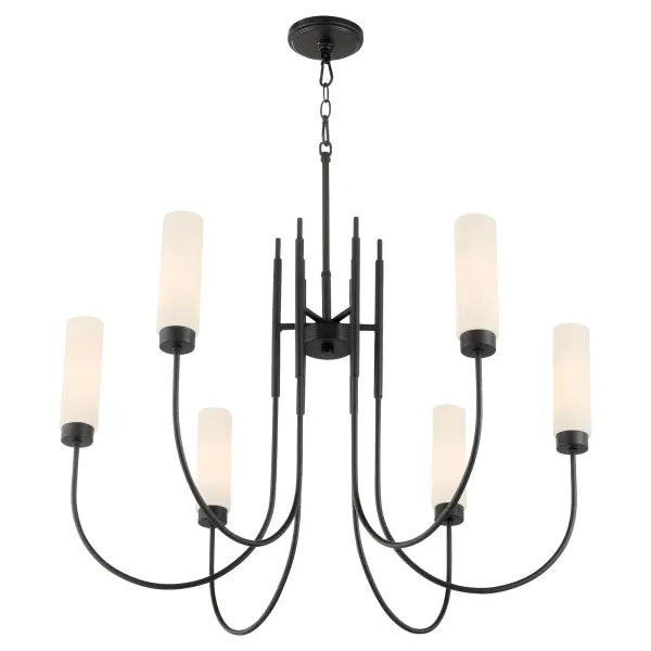 Jerome 6-Light Chandelier in Matte Black - Image 2