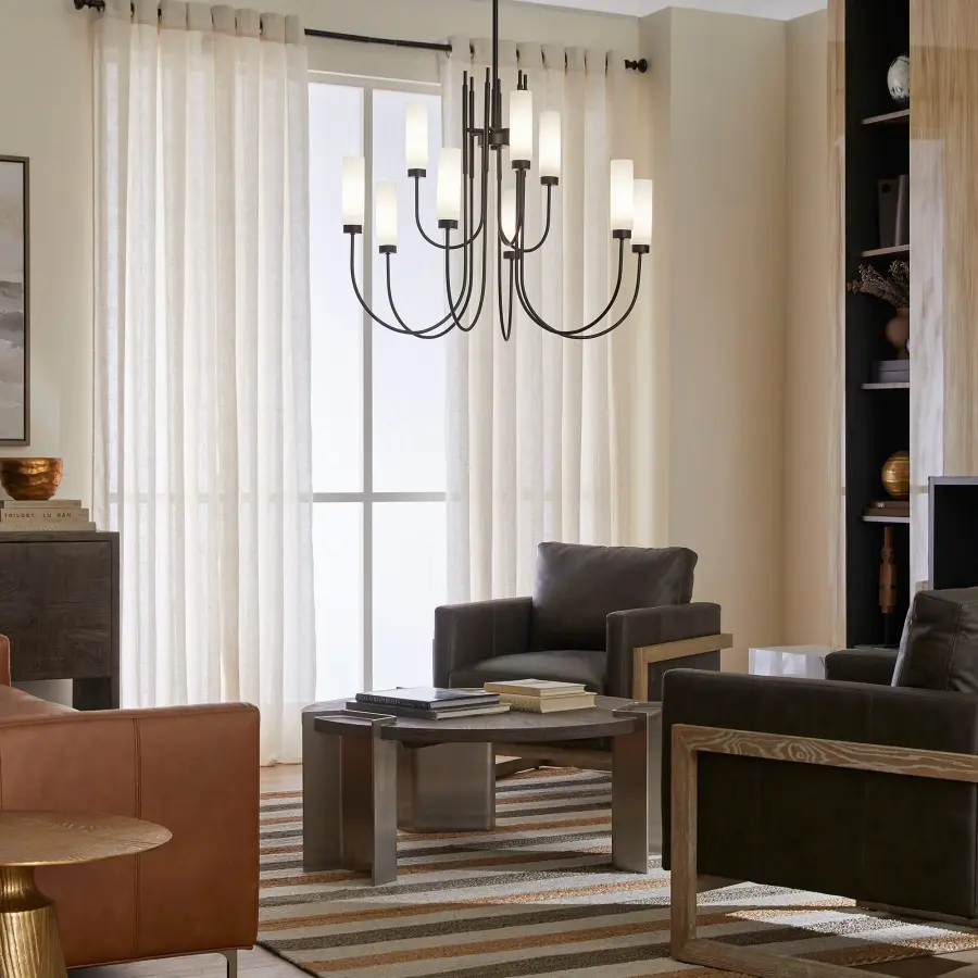 Jerome 9-Light Chandelier in Matte Black - Image 5