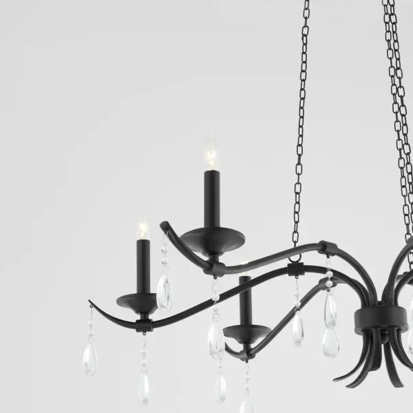 Elegant Crystal Chandelier with Modern Matte Black Finish - Image 2