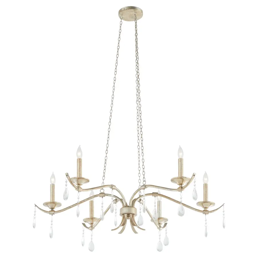 Lorelei 6-Light Chandelier in Aged Silver Leaf - Image 1