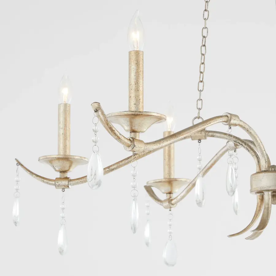 Lorelei 6-Light Chandelier in Aged Silver Leaf - Image 2