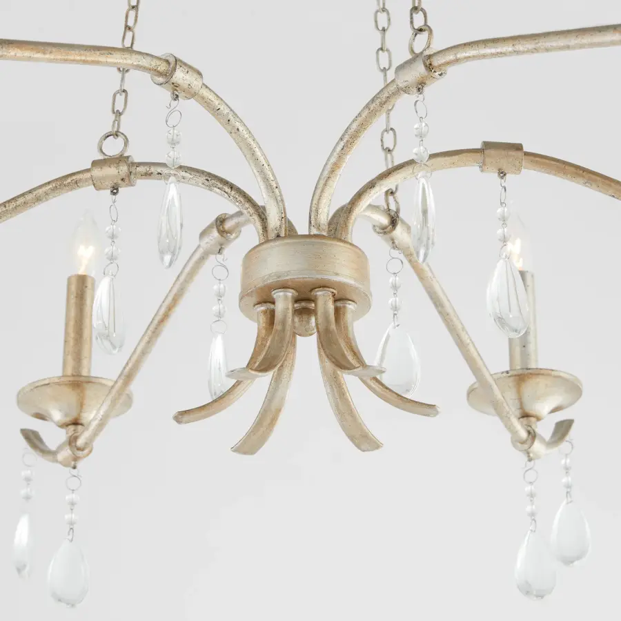 Lorelei 6-Light Chandelier in Aged Silver Leaf - Image 3