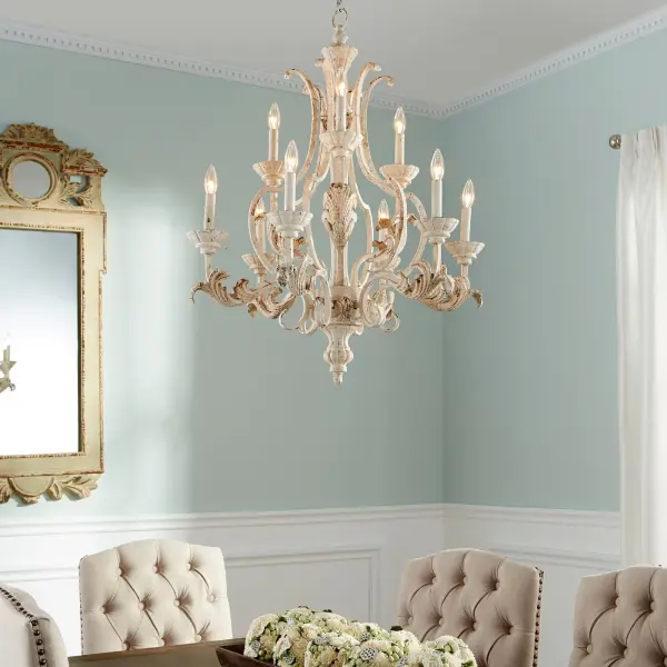 Elegant 9-Light Chandelier with Antique-Luxury Traditional Styling - Image 2