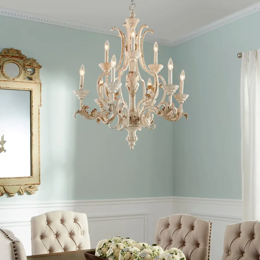 Elegant 9-Light Chandelier with Antique-Luxury Traditional Styling - Image 2