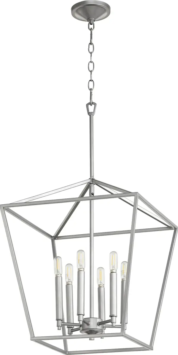 The Gabriel 6-light pendant delivers minimal design with maximum versatility. Its Classic Nickel finish and included candle sleeves in three finishes (Noir, Satin Nickel, Aged Brass) allow customization to match any aesthetic.