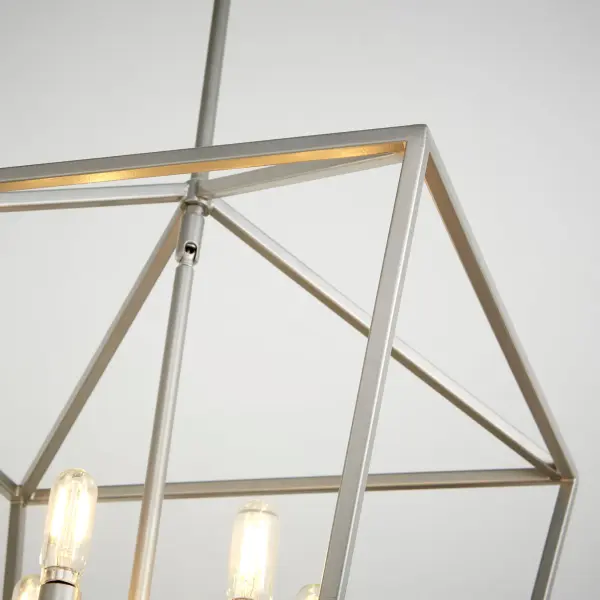 The Gabriel 6-light pendant delivers minimal design with maximum versatility. Its Classic Nickel finish and included candle sleeves in three finishes (Noir, Satin Nickel, Aged Brass) allow customization to match any aesthetic. - alternate view