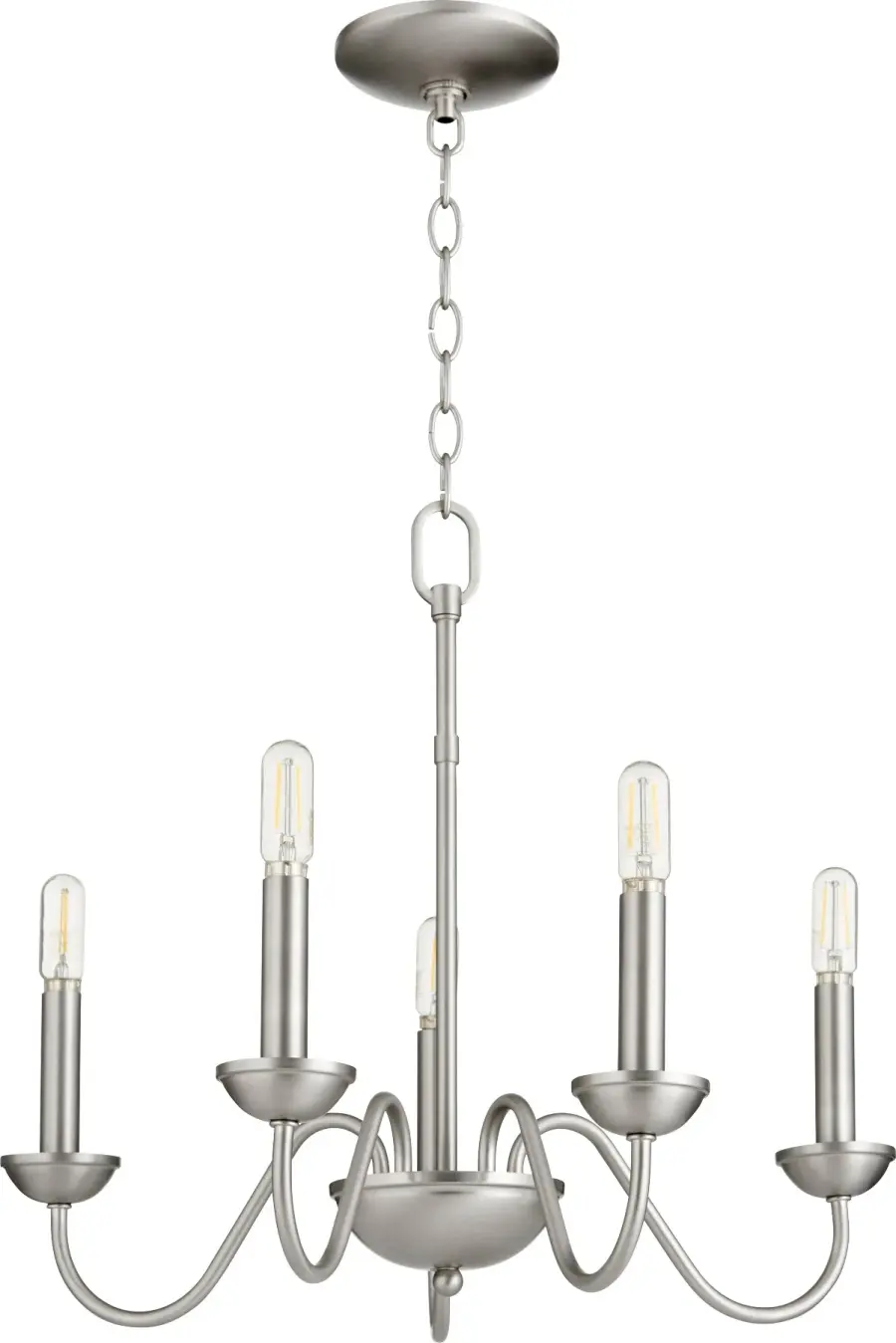 5-Light Satin Nickel Traditional Chandelier - Image 1