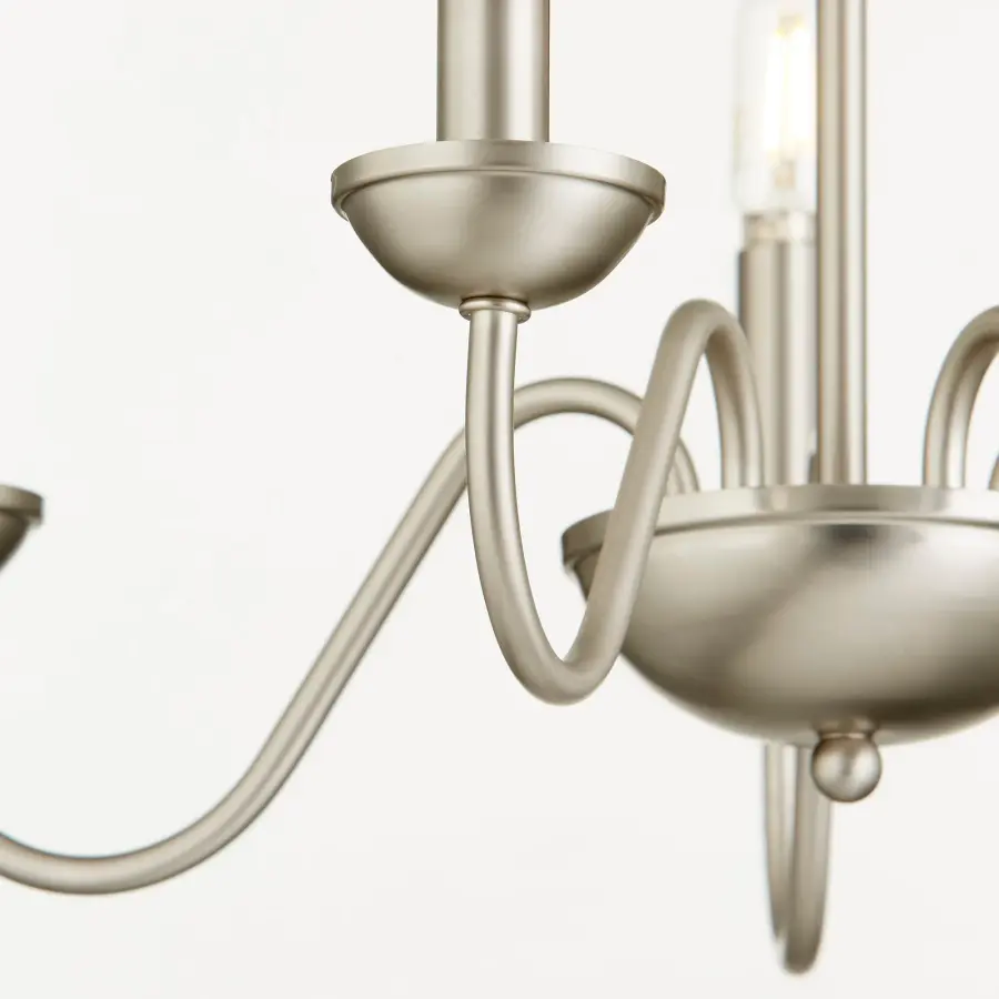 5-Light Satin Nickel Traditional Chandelier - Image 2