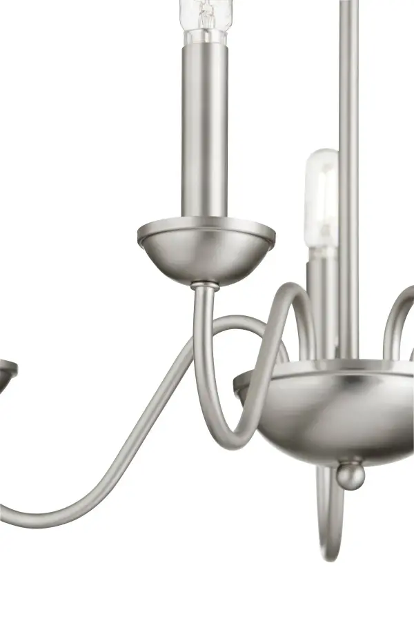5-Light Satin Nickel Traditional Chandelier - Image 3