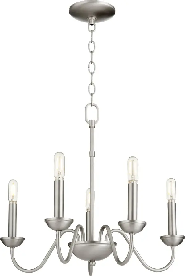 5-Light Satin Nickel Traditional Chandelier - Image 4