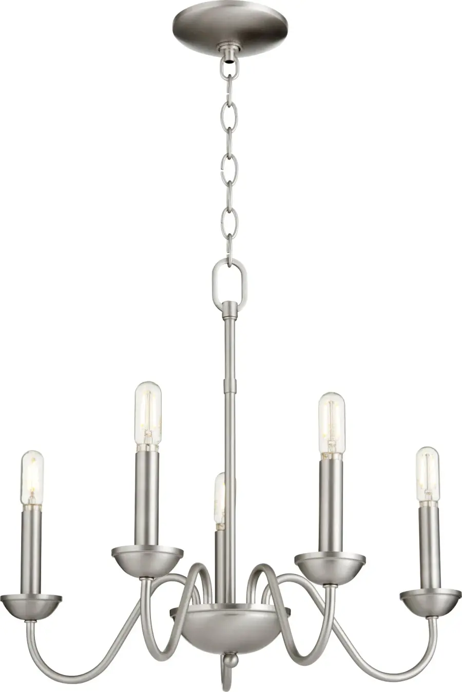 5-Light Satin Nickel Traditional Chandelier - Image 4