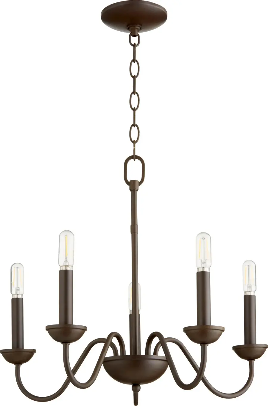 5-Light Traditional Chandelier in Oiled Bronze - Image 1