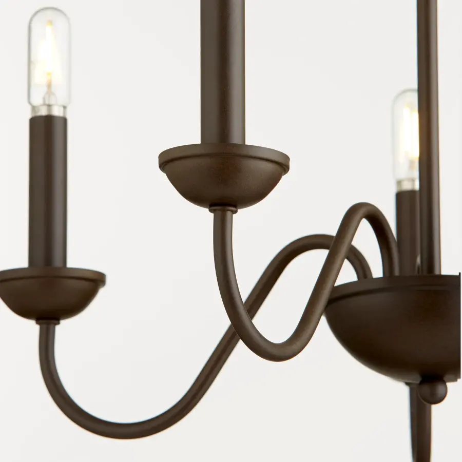 5-Light Traditional Chandelier in Oiled Bronze - Image 2