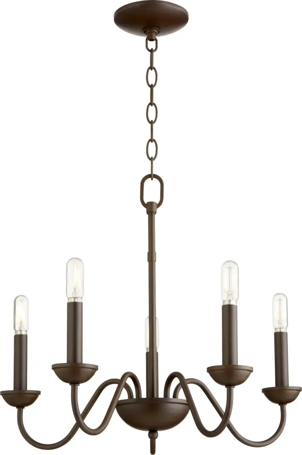 5-Light Traditional Chandelier in Oiled Bronze - Image 4