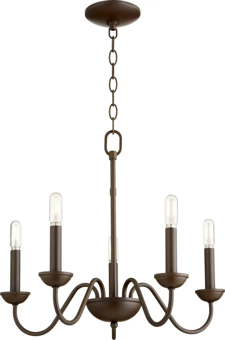 5-Light Traditional Chandelier in Oiled Bronze - Image 4