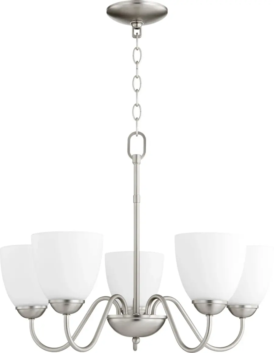 5-Light Satin Nickel Traditional Chandelier - Image 1