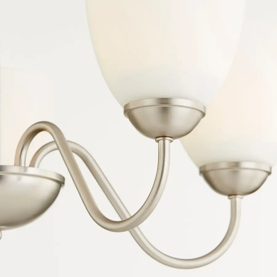 5-Light Satin Nickel Traditional Chandelier - Image 2