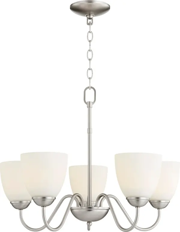 5-Light Satin Nickel Traditional Chandelier - Image 4