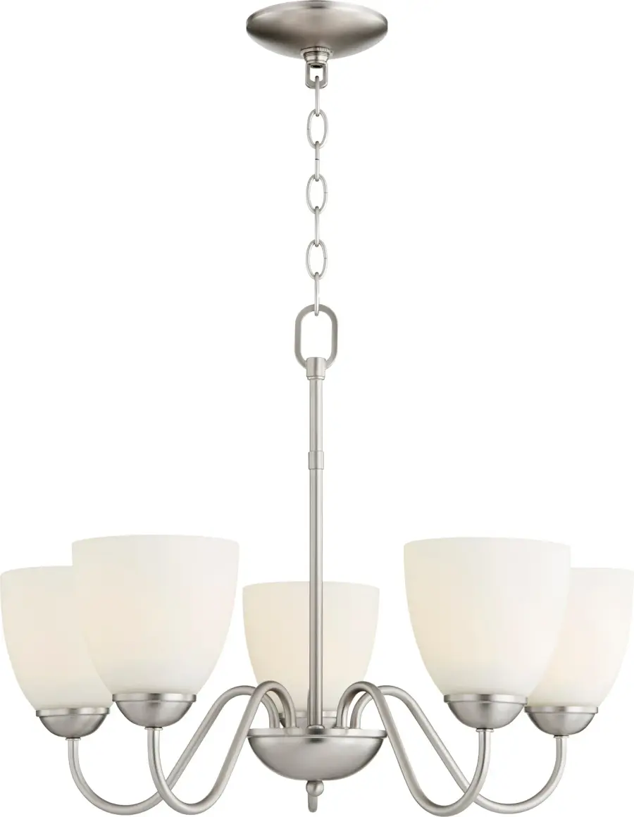 5-Light Satin Nickel Traditional Chandelier - Image 4