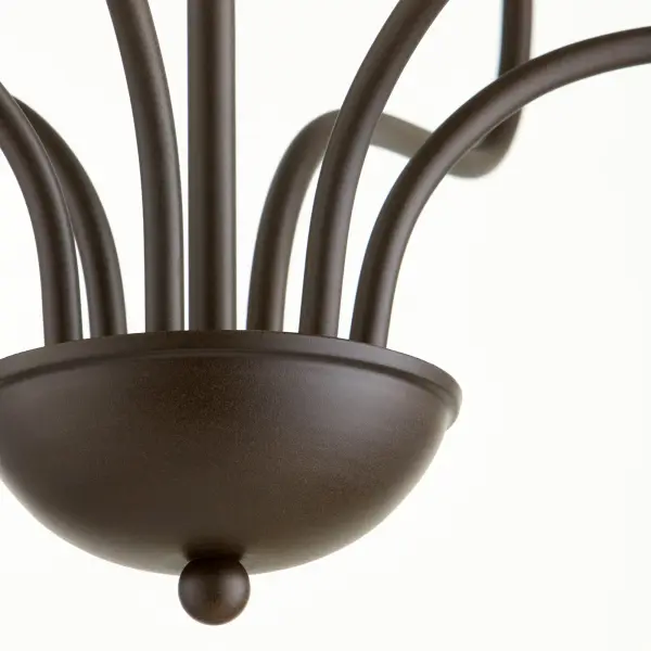 6-Light Satin Opal Chandelier in Oiled Bronze - Image 2