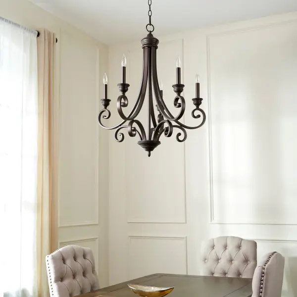 Bryant 5-Light Traditional Chandelier in Oiled Bronze - Image 2
