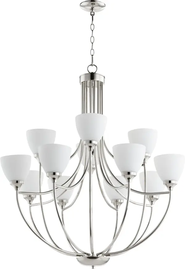 Enclave 12-Light Chandelier in Polished Nickel