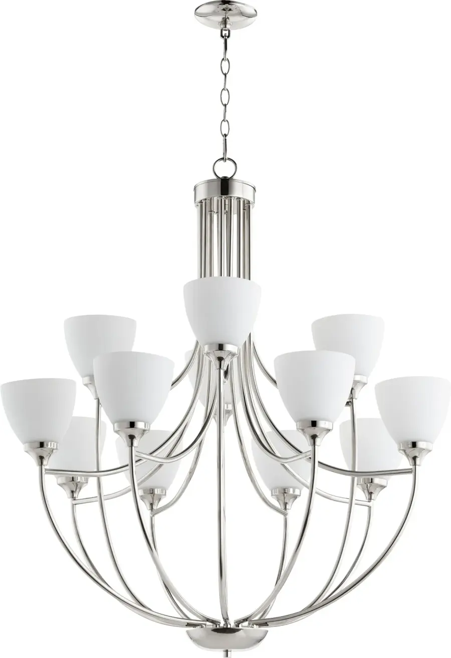 Enclave 12-Light Chandelier in Polished Nickel