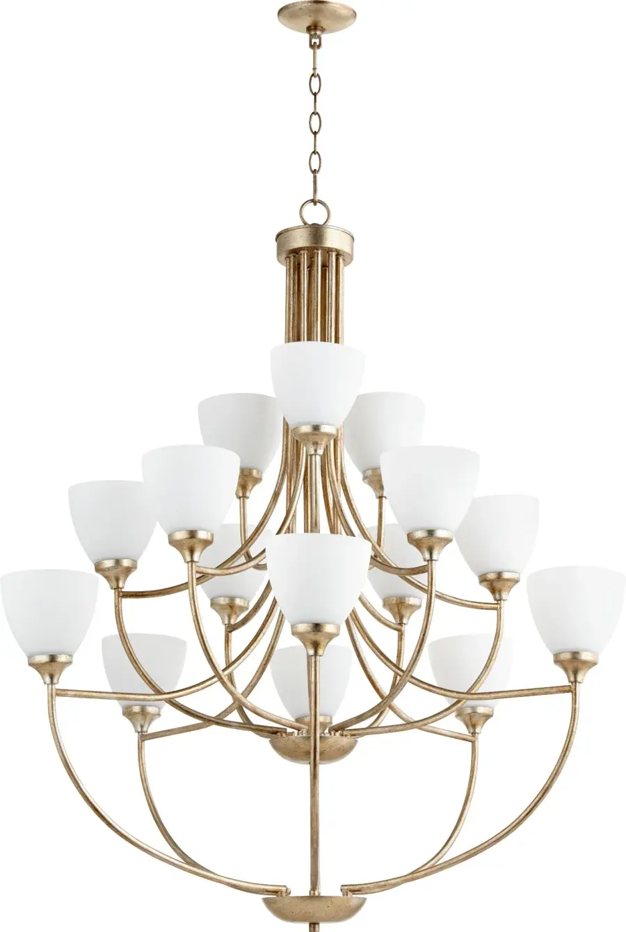 Enclave 15-Light Chandelier in Aged Silver Leaf