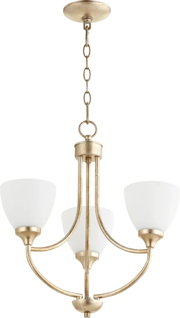 Enclave 3-Light Chandelier in Aged Silver Leaf - Image 1