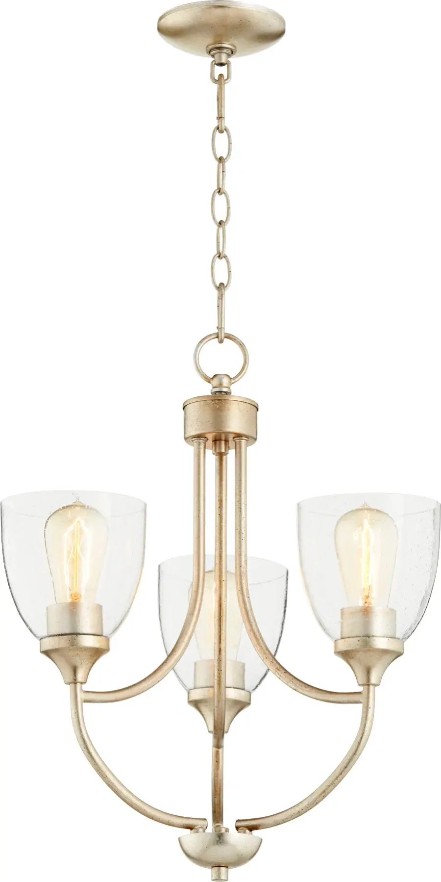 Enclave 3-Light Chandelier in Aged Silver Leaf - Image 3