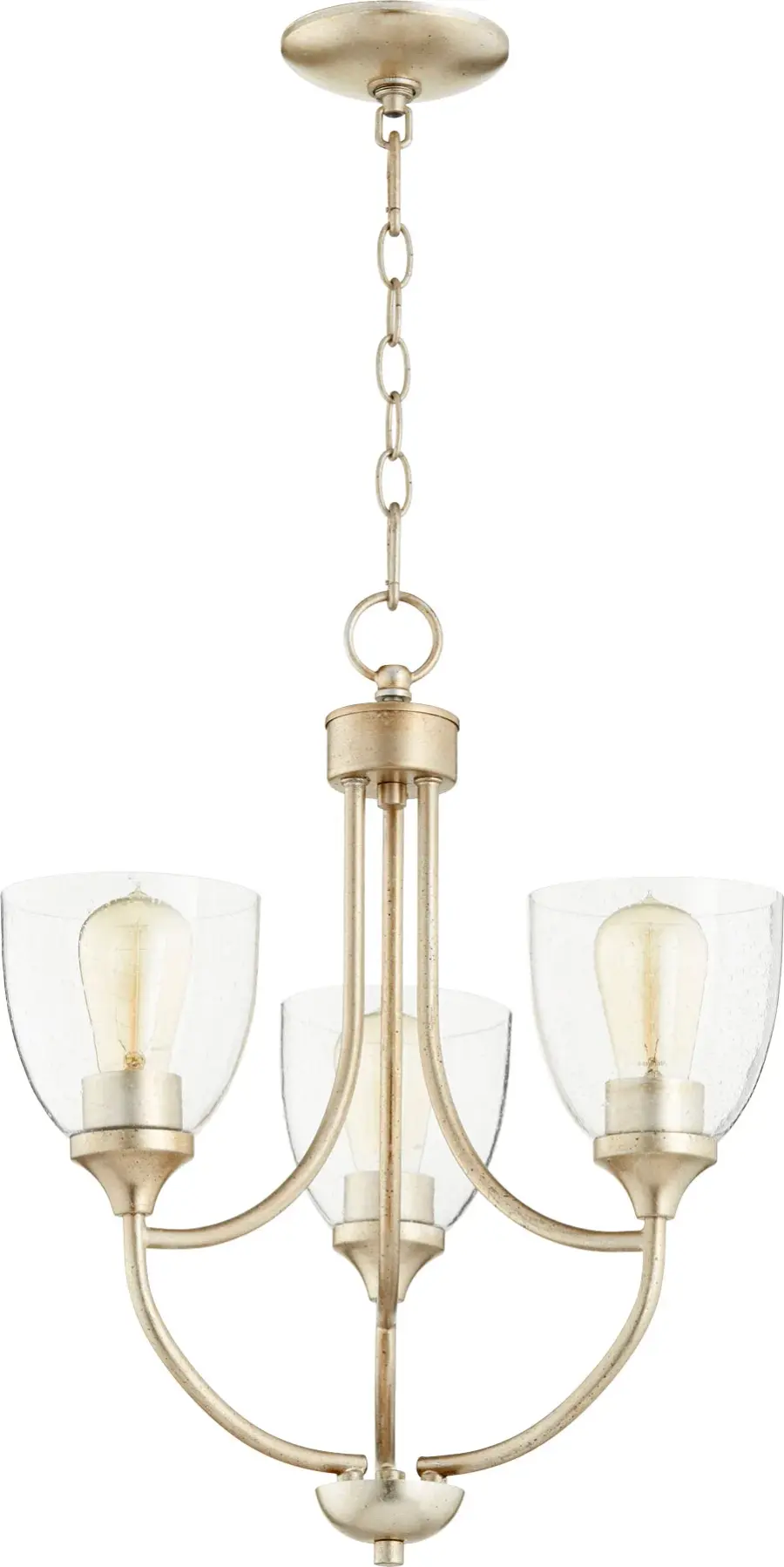Enclave 3-Light Chandelier in Aged Silver Leaf - Image 4