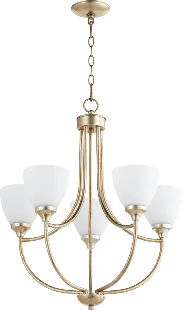 Enclave 5-Light Chandelier in Aged Silver Leaf