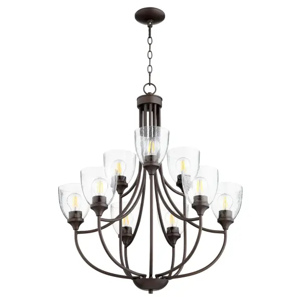 Enclave 9-Light Chandelier in Oiled Bronze