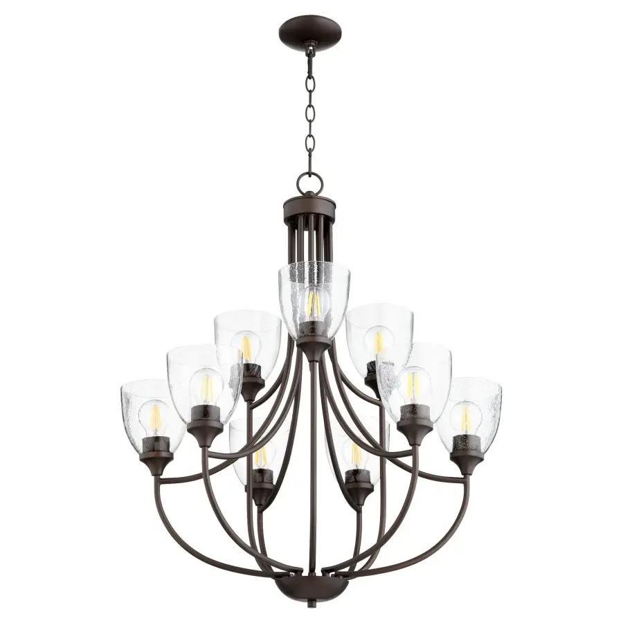 Enclave 9-Light Chandelier in Oiled Bronze