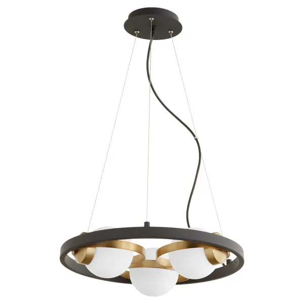 Nimbus 3-Light Chandelier in Black with Aged Brass - Image 1