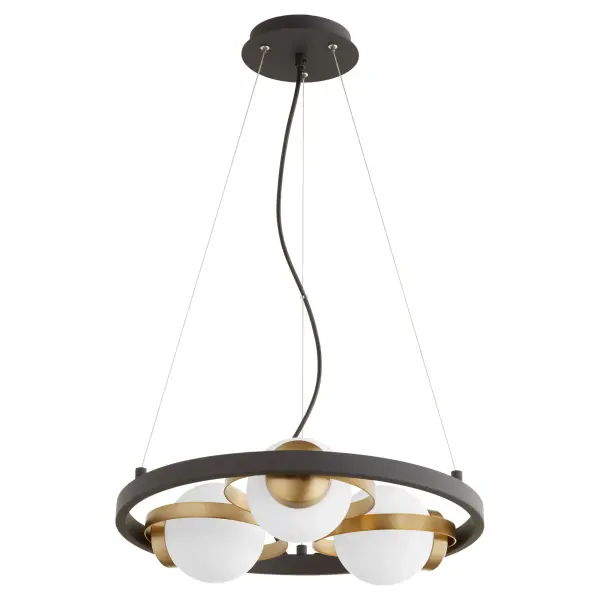 Nimbus 3-Light Chandelier in Black with Aged Brass - Image 2