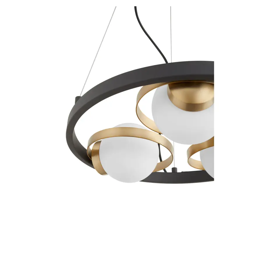Nimbus 3-Light Chandelier in Black with Aged Brass - Image 3