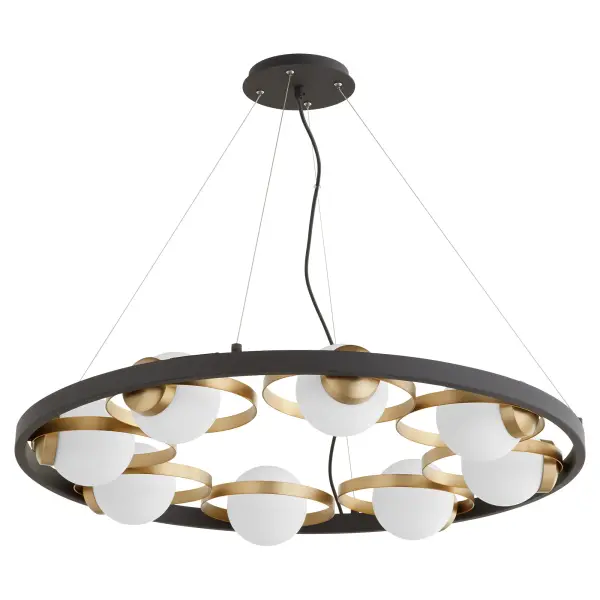 Nimbus 8-Light Chandelier in Black with Aged Brass - Image 1