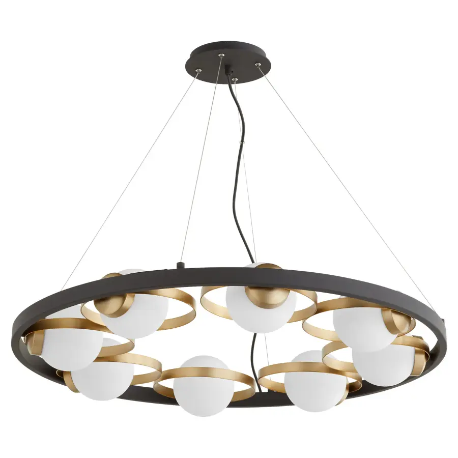 Nimbus 8-Light Chandelier in Black with Aged Brass - Image 1